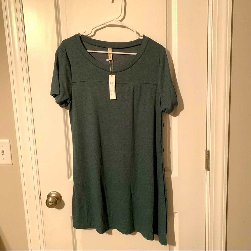 3 for $20 || Green Slant Dress